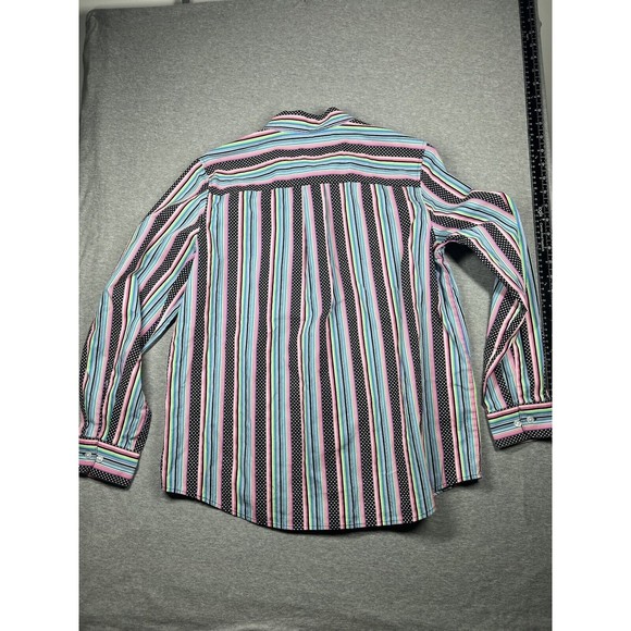 Orvis Womens Wrinkle Free Shirt Button Multicolor Stripe Polka Dots Bright Sz 12 - Picture 5 of 6